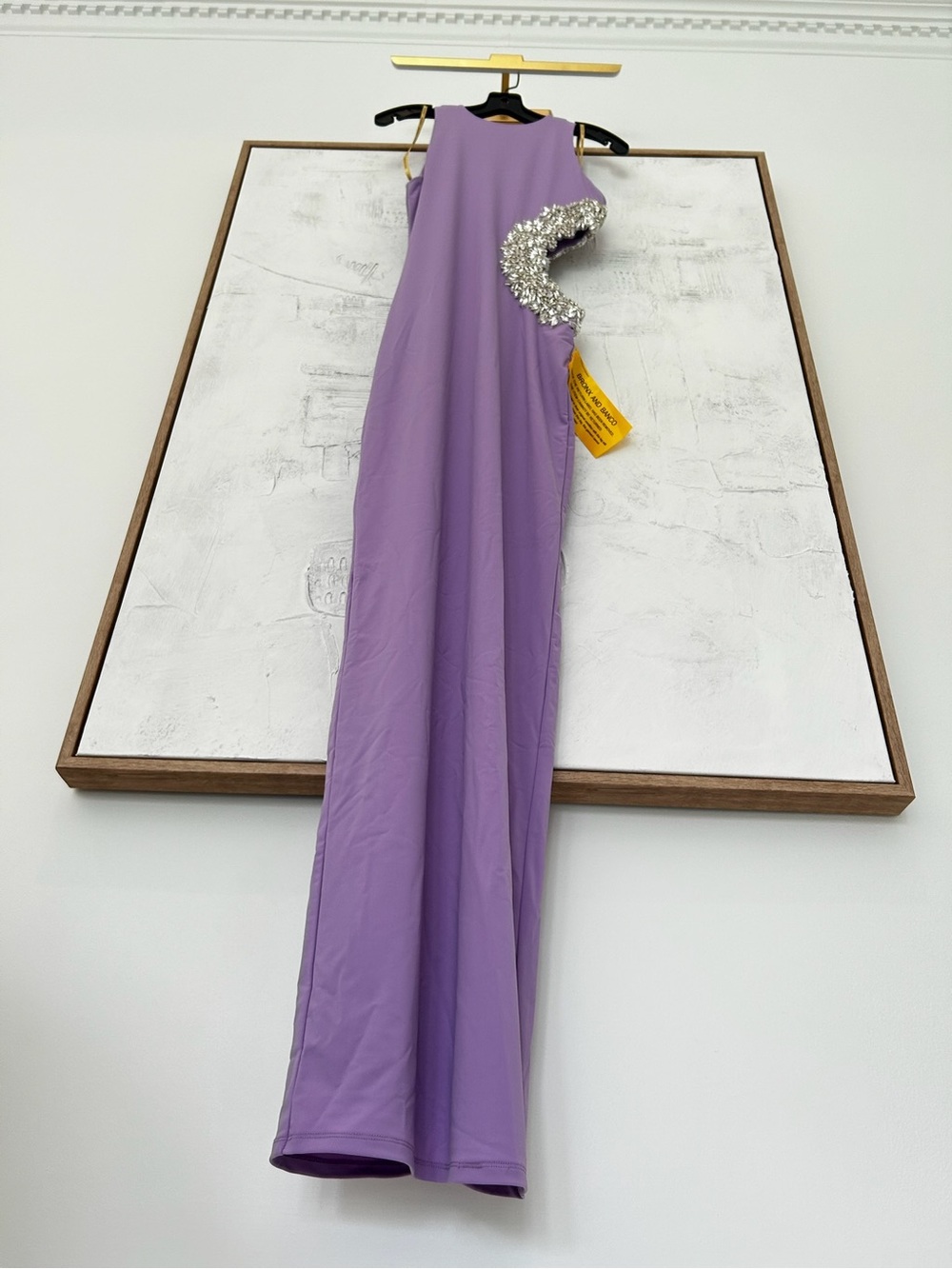 Bronx and Banco Camila Lilac Rhinestone Cutout Maxi Dress – NWT – $1,200 Retail - Picture 5 of 9